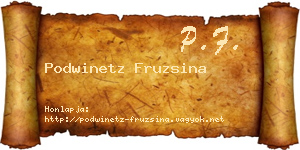 Podwinetz Fruzsina névjegykártya